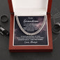 To My Grandson - I Am The Storm - Cuban Link Chain Necklace