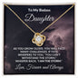 To My Badass Daughter - The Storm - Love Knot Necklace with Message Card