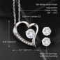 Gift for Future Wife Forever Love Heart Pendant Necklace and Earring Set