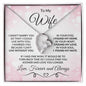 To My Wife - I Found My Love - Heart Pendant Necklace with Message Card and Gift Box
