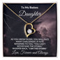 To My Badass Daughter - Storm - Forever Love Heart Pendant Necklace