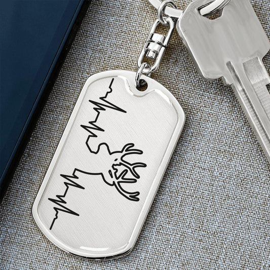 Deer Personalized Engraved Dog Tag Keychain