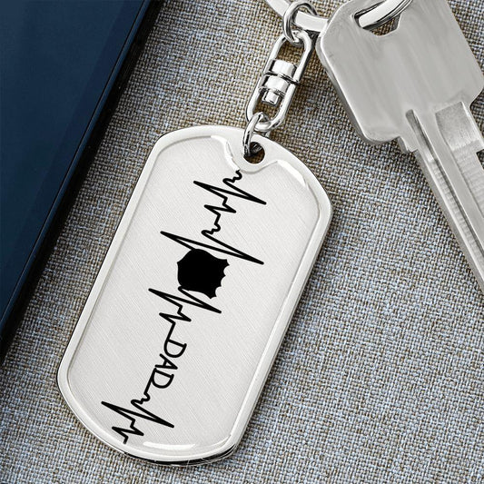 Police Dad Personalized Engraved Dog Tag Keychain