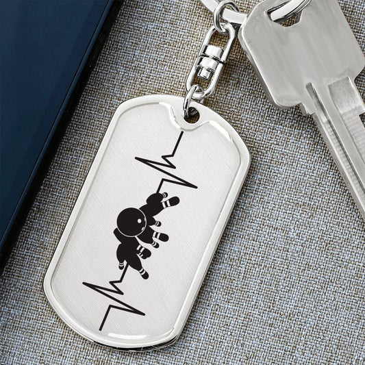 Bowling Personalized Engraved Dog Tag Keychain