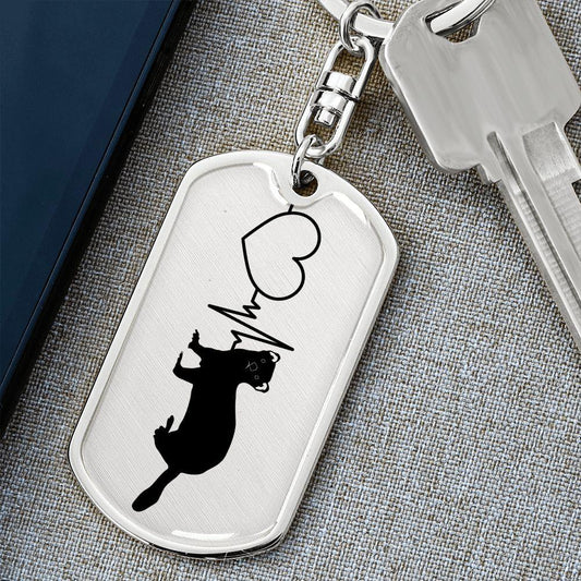 Ferret-Love Personalized Engraved Dog Tag Keychain