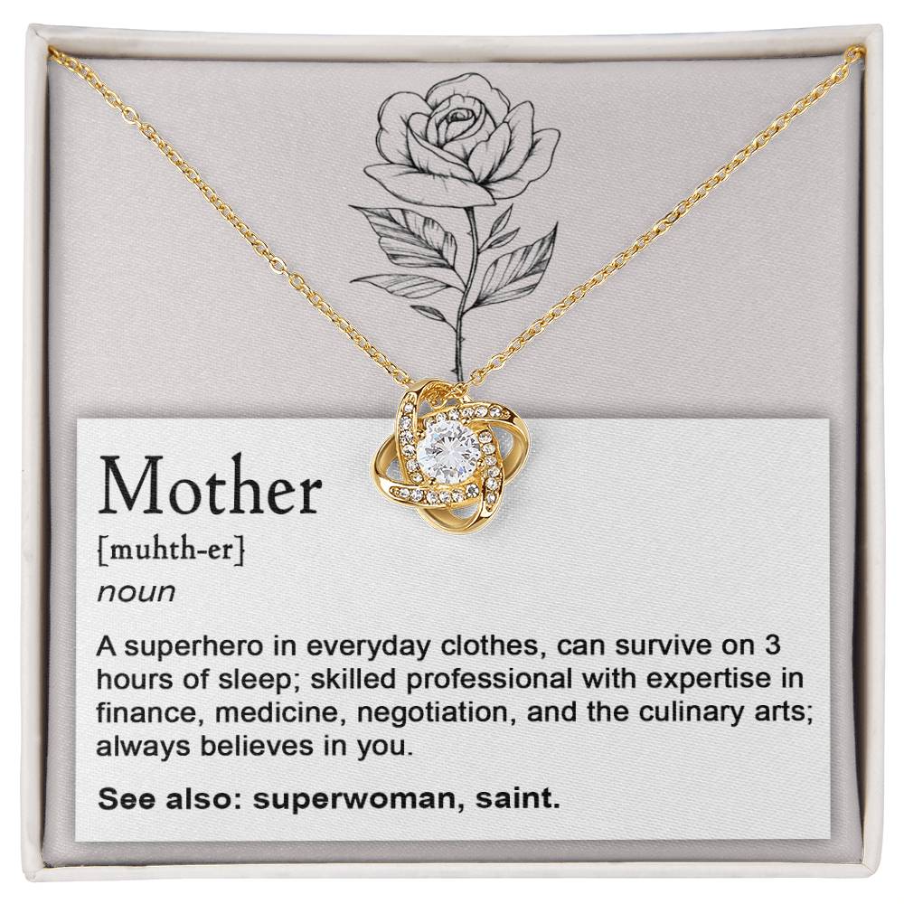 Mom-Superhero2 Dazzling Love Knot Necklace