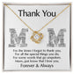 Mom-Thank You Dazzling Love Knot Necklace