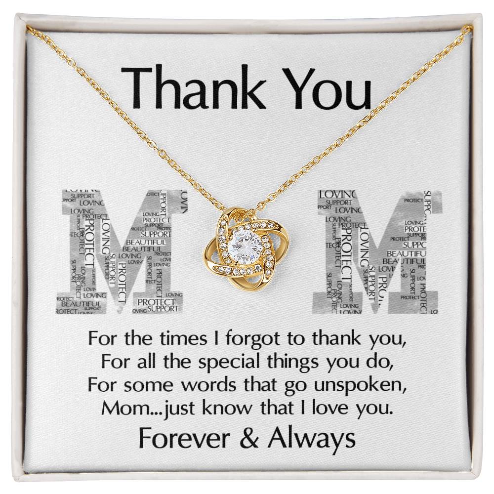 Mom-Thank You Dazzling Love Knot Necklace