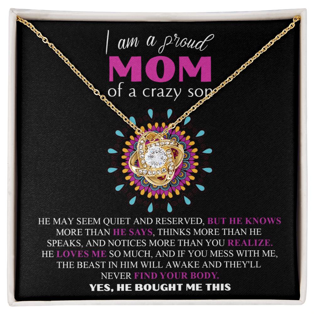Mom-Proud Mom Dazzling Love Knot Necklace
