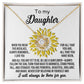 To My Daughter-Be Like A Sunflower Dazzling Love Knot Necklace