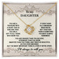 To My Daughter You are Kind and True Dazzling Love Knot Necklace