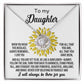 To My Daughter-Be Like A Sunflower Dazzling Love Knot Necklace