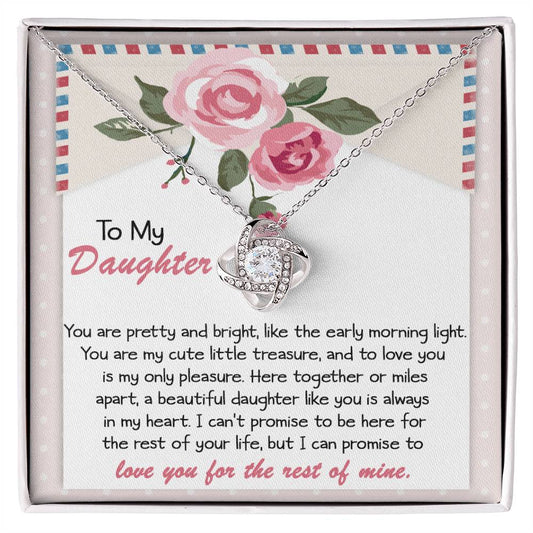 Daughter Gift I Love You to Infinity and Beyond Dazzling Love Knot Necklace