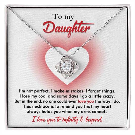 Daughter-Infinity And Beyond Dazzling Love Knot Necklace