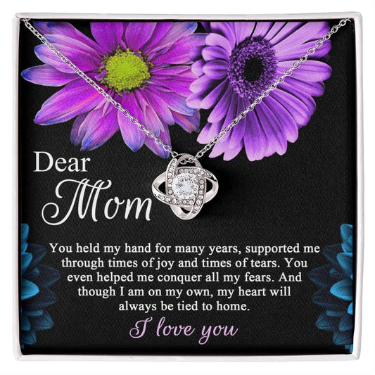 Gift for Mom-You Held My Hand for Many Yrears Dazzling Love Knot Necklace