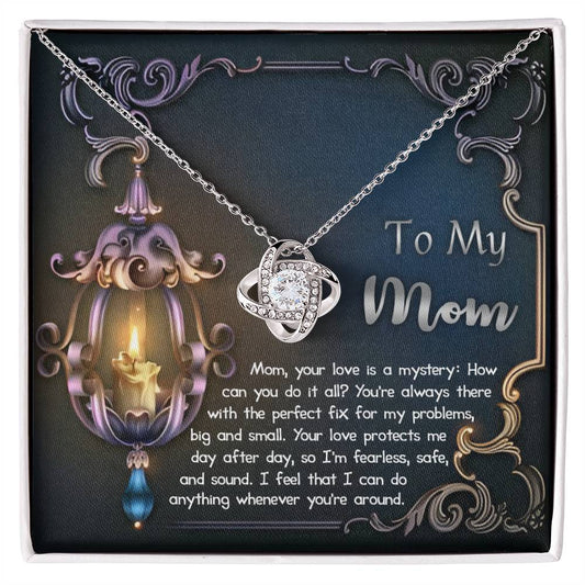 Mom-Your Love Is Like a Mystery Dazzling Love Knot Necklace