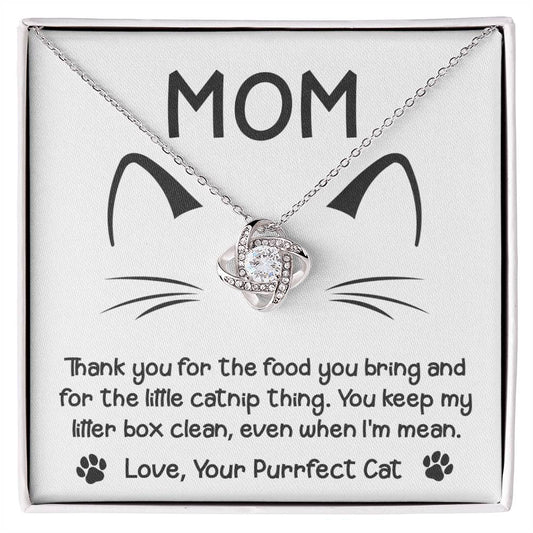 Gift for Cat Mom-When I'm Mean Dazzling Love Knot Necklace