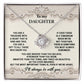 To My Daughter You are Kind and True Dazzling Love Knot Necklace
