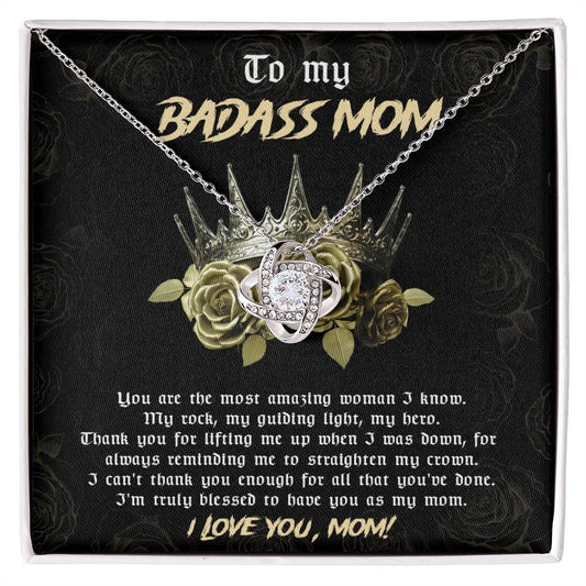 Mom-Straighten My Crown Dazzling Love Knot Necklace