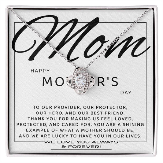 Mom-Our Best Friend Dazzling Love Knot Necklace