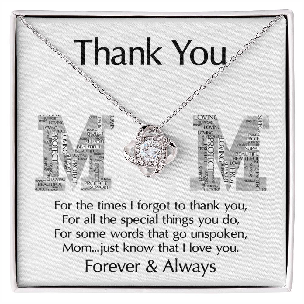 Mom-Thank You Dazzling Love Knot Necklace