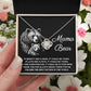 To My Mama Bear My Destination is in Your Arms Dazzling Love Knot Necklace