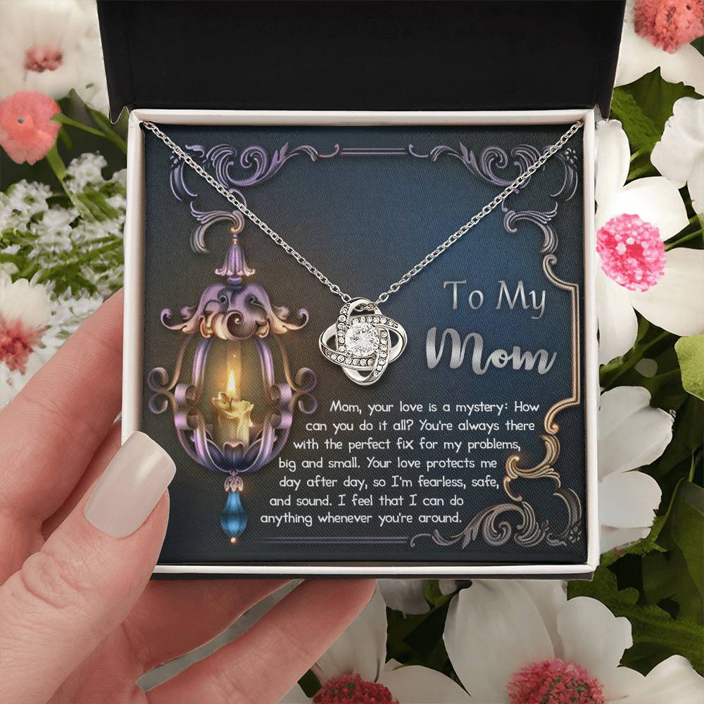 Mom-Your Love Is Like a Mystery Dazzling Love Knot Necklace