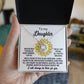 To My Daughter-Be Like A Sunflower Dazzling Love Knot Necklace