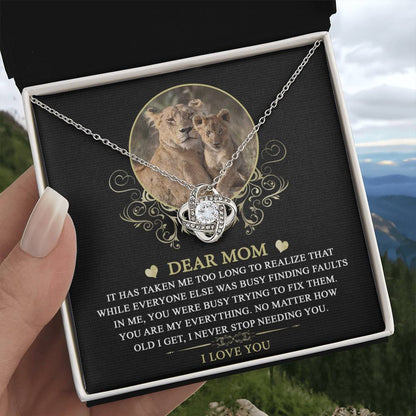 Mom-You are My Everything Dazzling Love Knot Necklace