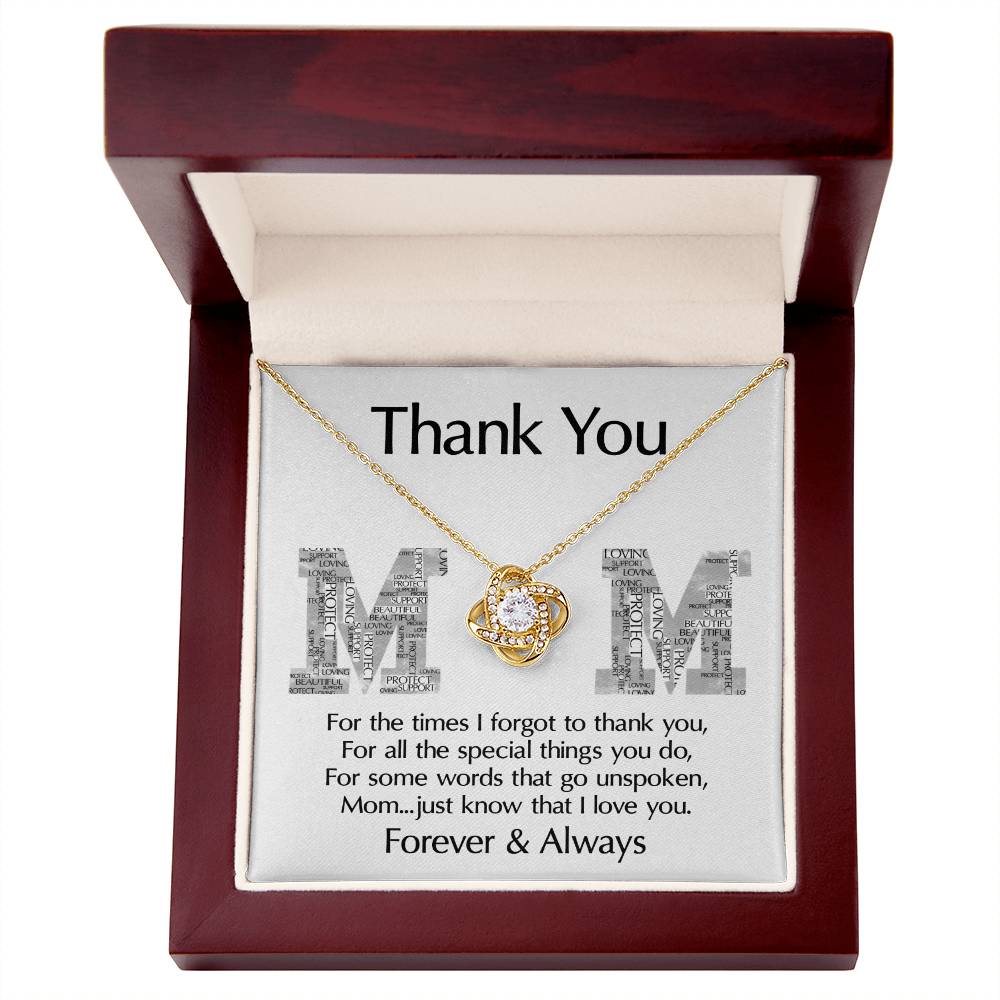 Mom-Thank You Dazzling Love Knot Necklace