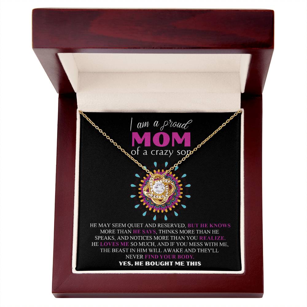 Mom-Proud Mom Dazzling Love Knot Necklace