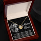 To My Mama Bear My Destination is in Your Arms Dazzling Love Knot Necklace