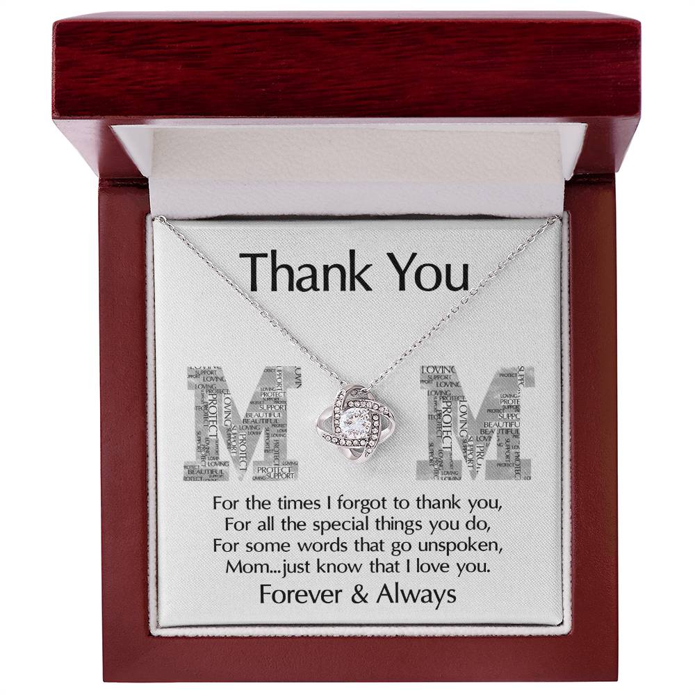 Mom-Thank You Dazzling Love Knot Necklace