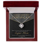 Mom- Certificate of World's Best Mom Dazzling Love Knot Necklace