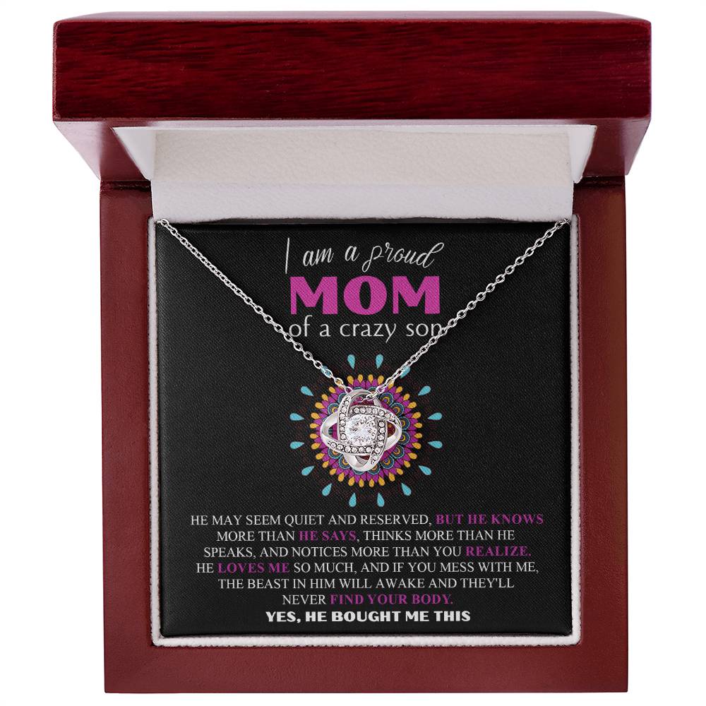 Mom-Proud Mom Dazzling Love Knot Necklace