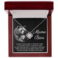 To My Mama Bear My Destination is in Your Arms Dazzling Love Knot Necklace