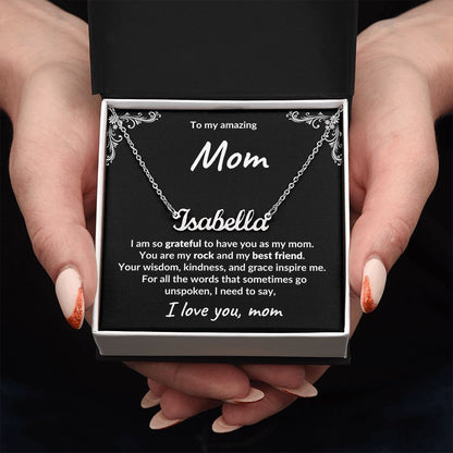 Gift for Mom Unspoken Words Custom Name Necklace