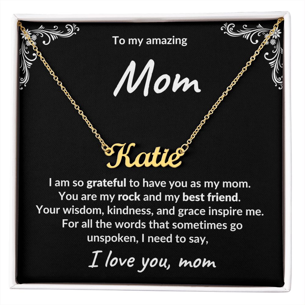 Gift for Mom Unspoken Words Custom Name Necklace