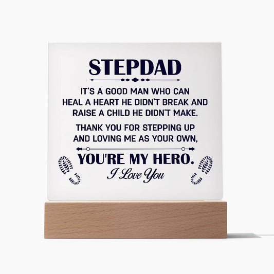 Gift for Stepdad Thank You for Steppig Up Acrylic Plaque