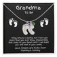 Grandma to Be Baby Feet Engraved Birthstone Charm Necklace