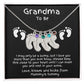 Grandma to Be Baby Feet Engraved Birthstone Charm Necklace