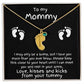 Expectant Mom Gift from the Bump Engraved Baby Feet Birthstone Charm Necklace