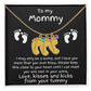Expectant Mom Gift from the Bump Engraved Baby Feet Birthstone Charm Necklace