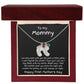 New Mom First Mother's Day Gift Engraved Baby Feet Birthstone Charm Necklace