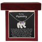 New Mom First Mother's Day Gift Engraved Baby Feet Birthstone Charm Necklace