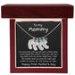 New Mom First Mother's Day Gift Engraved Baby Feet Birthstone Charm Necklace