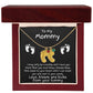 Expectant Mom Gift from the Bump Engraved Baby Feet Birthstone Charm Necklace