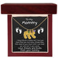 Expectant Mom Gift from the Bump Engraved Baby Feet Birthstone Charm Necklace