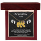 Grandma to Be Baby Feet Engraved Birthstone Charm Necklace
