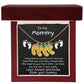 Expectant Mom Gift from the Bump Engraved Baby Feet Birthstone Charm Necklace